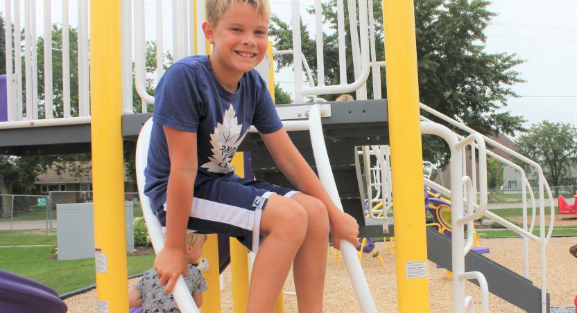 Child playing on playground