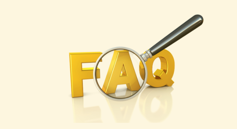 Letters F, A, and Q with a magnifying glass